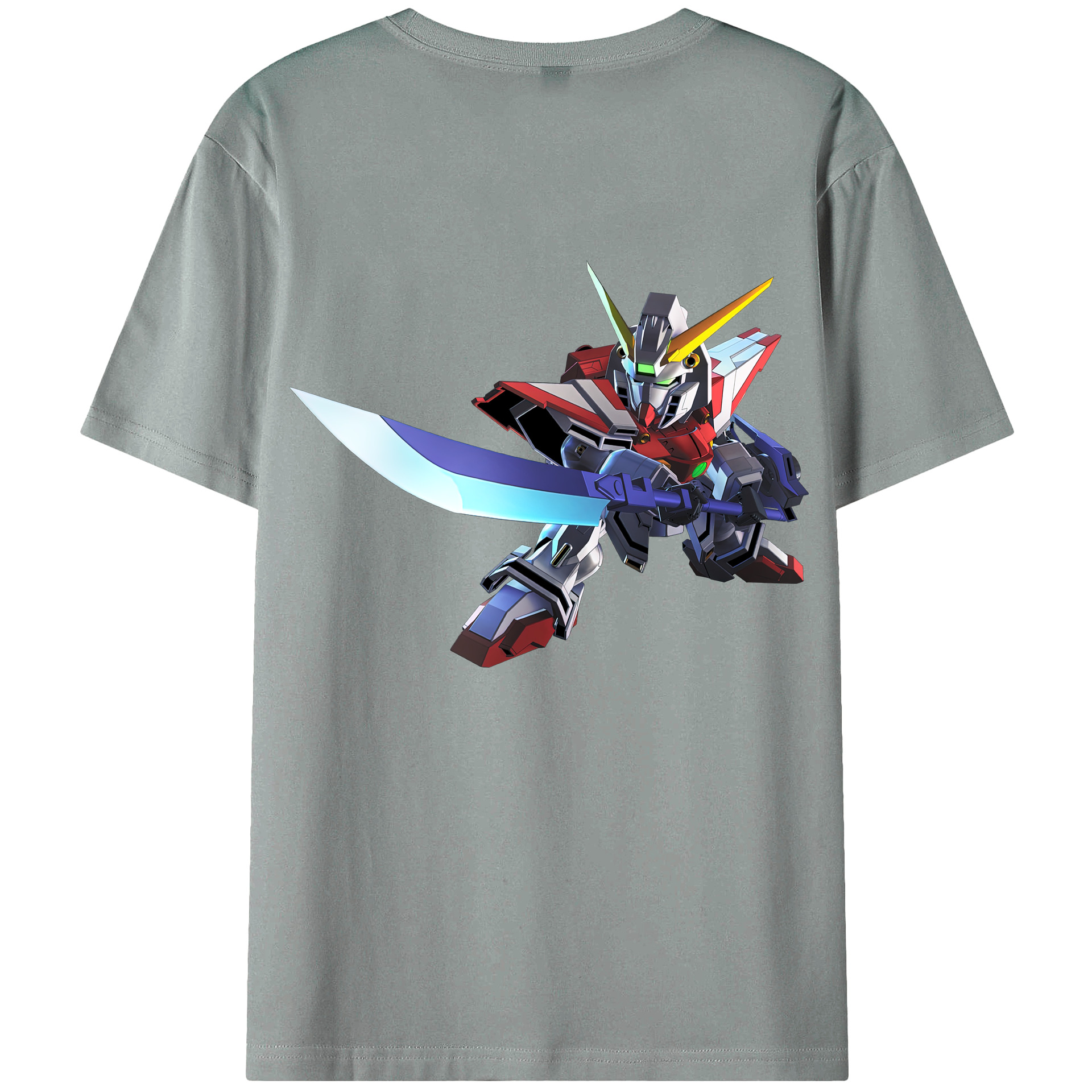 （画像用） 機動戦士ガンダム Mobile Suit Gundam 綿100％ メンズ半袖Tシャツ（バックプリント） 通気性